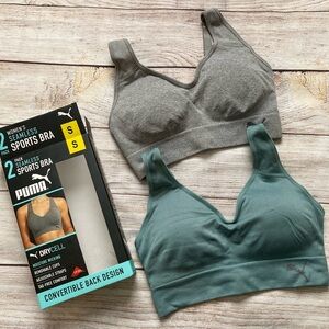 Puma Seamless Sports Bra Bundle NIB (opened, unworn) Women’s Small Gray Blue